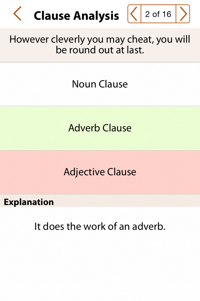 adjective adverb and noun clauses quiz
